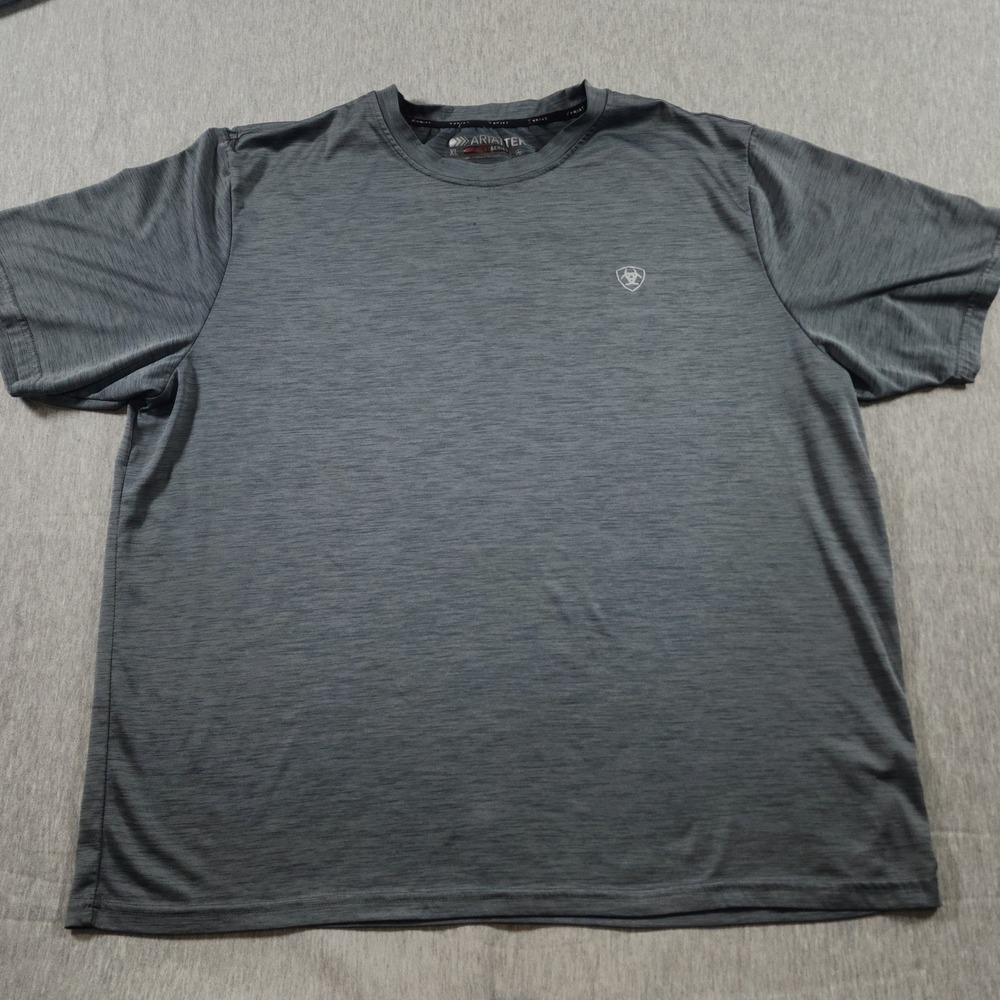 Ariat T Shirt Mens XL Gray Heather AriatTEK Heat Series‎ American Flag Eagle Top